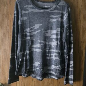 Lucky Brand Gray Camo Long Sleeve Shirt